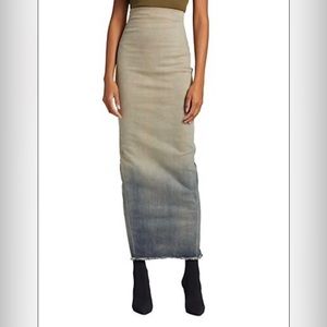 Rick Owens - Al Pillar Cotton-Blend Denim Long Pencil Skirt - NWT